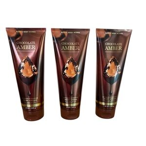 Bath & Body Works Chocolate Amber (Vanilla) Body Cream w/Hyaluronic Acid x3